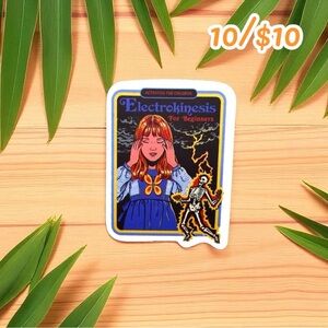 Electrokinesis for Beginners Vinyl Sticker – Retro, Psychic Powers, Funny Sci-Fi